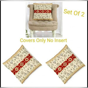 Christmas Holiday Toss Accent Pillow Covers Set Of 2